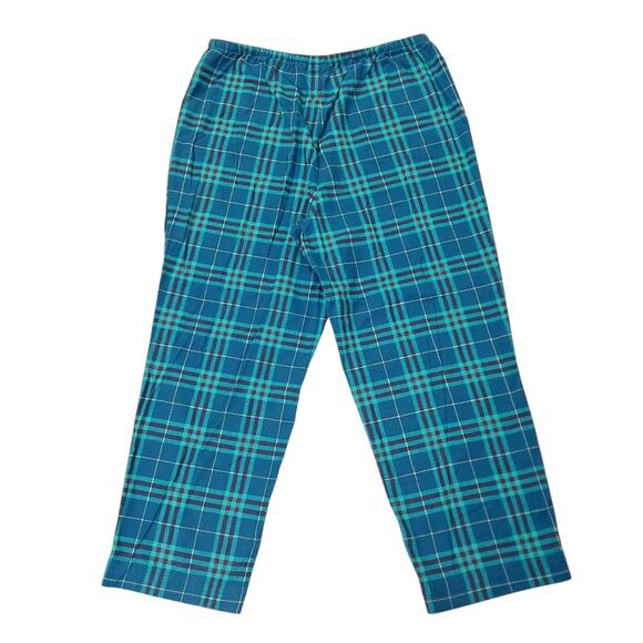 L.L.Bean Flannel Sleep Pajamas Pants Mens 1X Blue Tartan Plaid Soft 100% Cotton - Picture 5 of 11